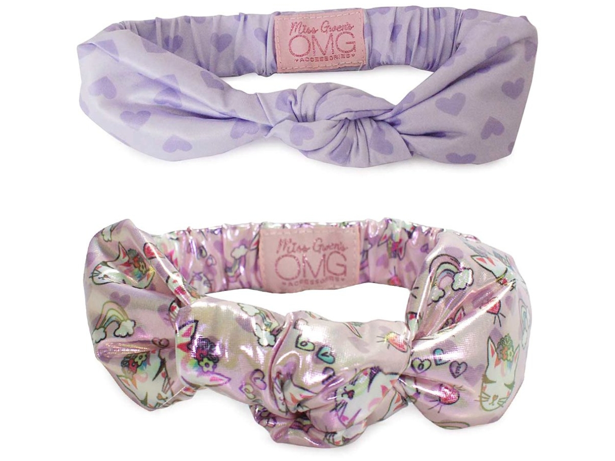 OMG Accessories Purple Heart Unicorn Soft Headband Set