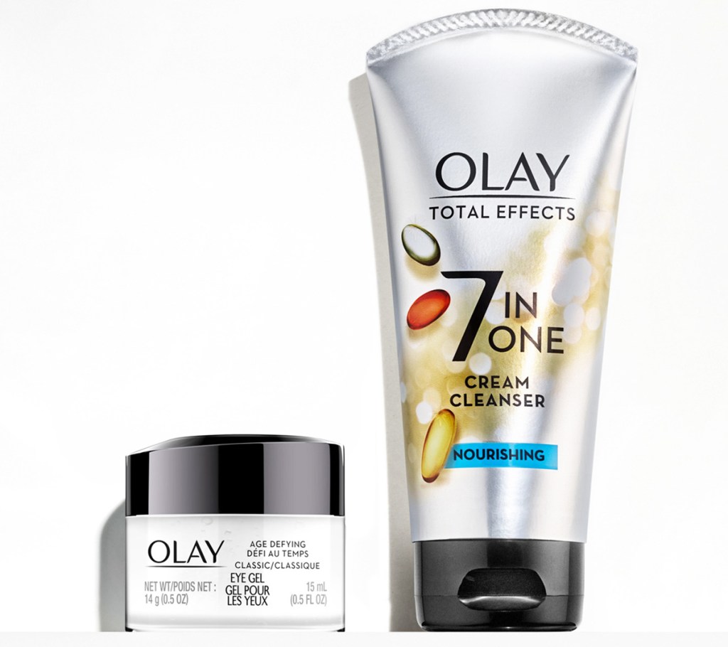 olay eye gel and facial cleanser