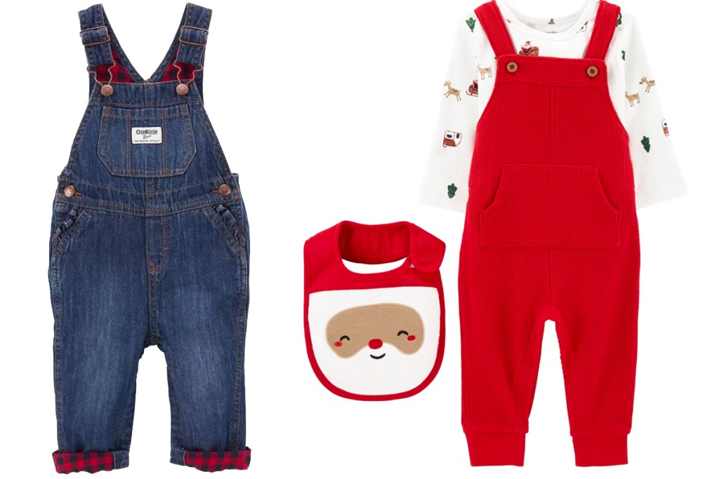 two pairs of baby overalls