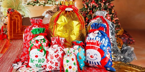 WOW! 40 Drawstring Gift Bags w/ Tags ONLY $14.99 on Amazon (Makes Wrapping so Easy!)