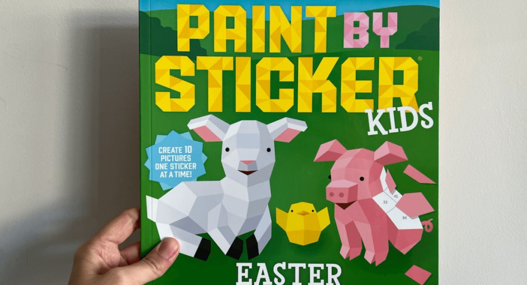 Paint by Sticker Kids Easter Book in woman's hands