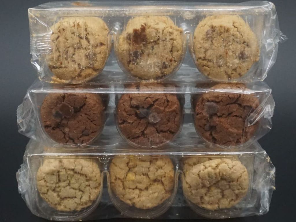 Three sleeves of Partake cookies