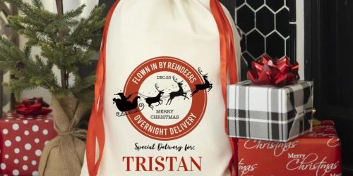 Personalized Santa Gift Bags Only $9.88 Shipped (Regularly $30) | Lots of Cute & Festive Designs