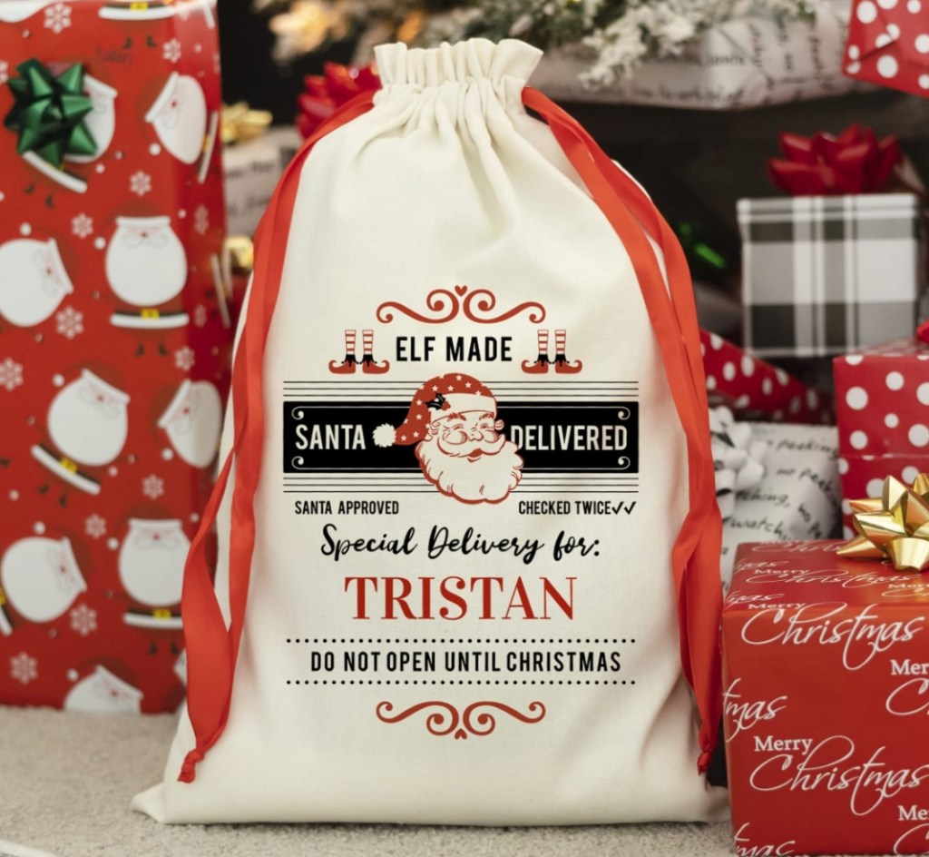 Personalized Santa Gift Bags