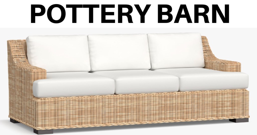 Pottery barn Couch Curved Arms