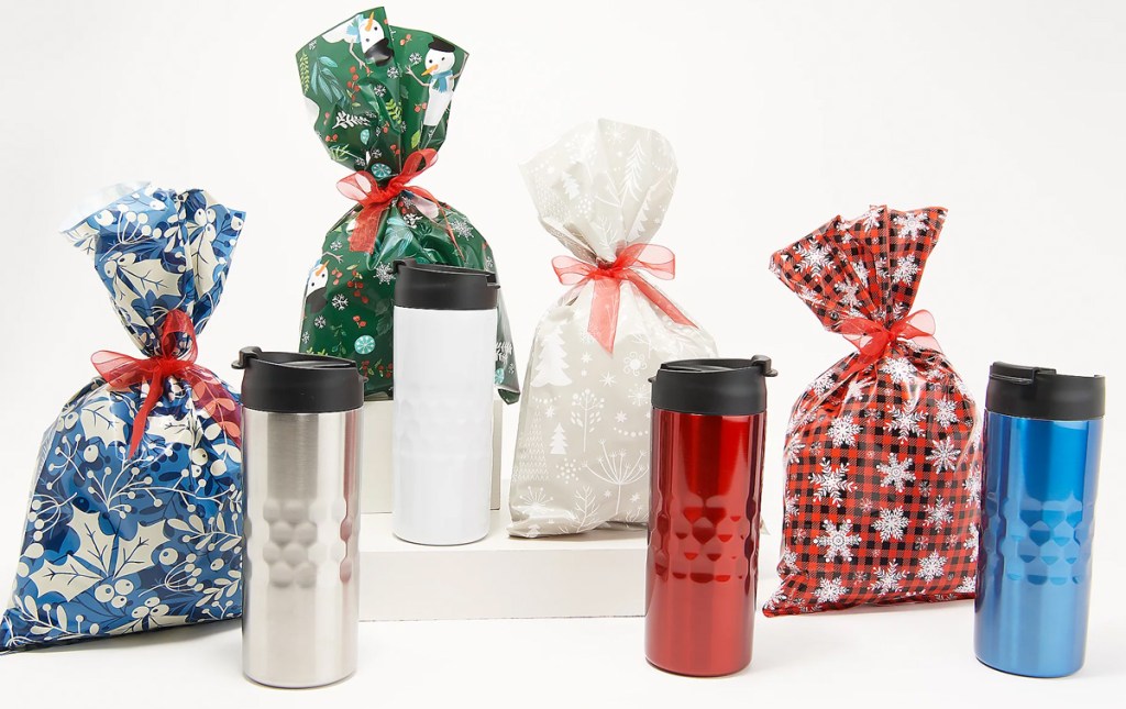 set of 4 tumblers with gift bags