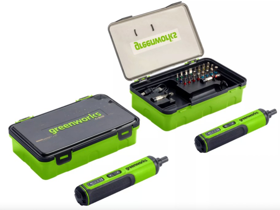 two electric screwdrivers with cases