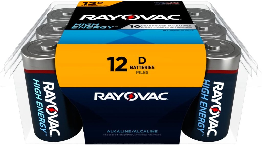 plastic package of Rayovac D Batteries