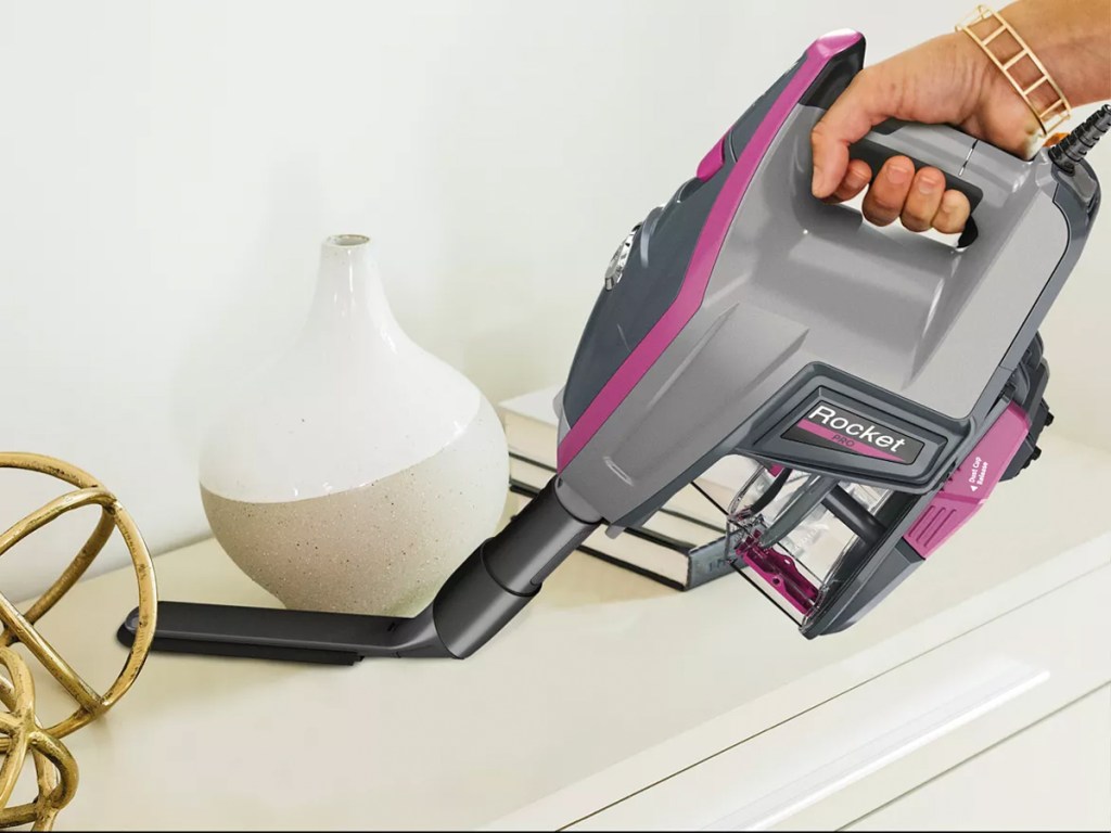 using a shark vacuum to dust