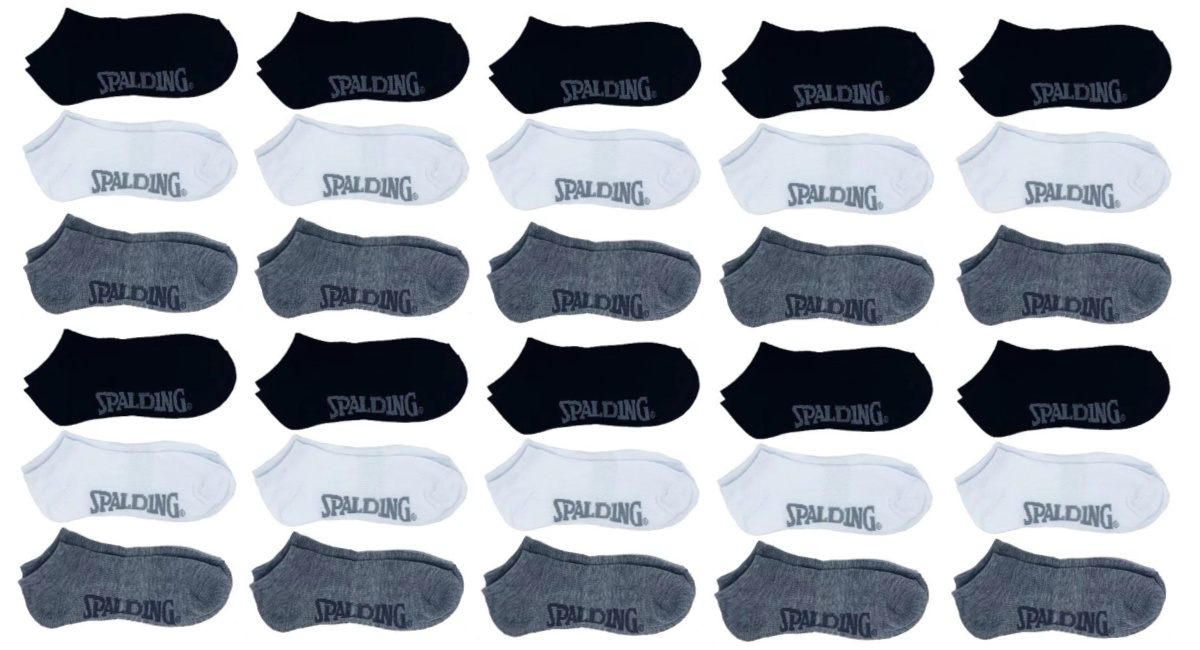 Spalding 30-Pack No-Show Socks from $7.98 on Walmart.com