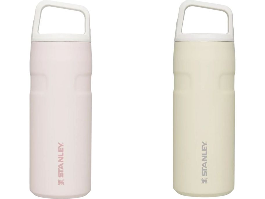 Stock images of two Stanley IceFlow Bottle w/ Cap and Carry+ Lid