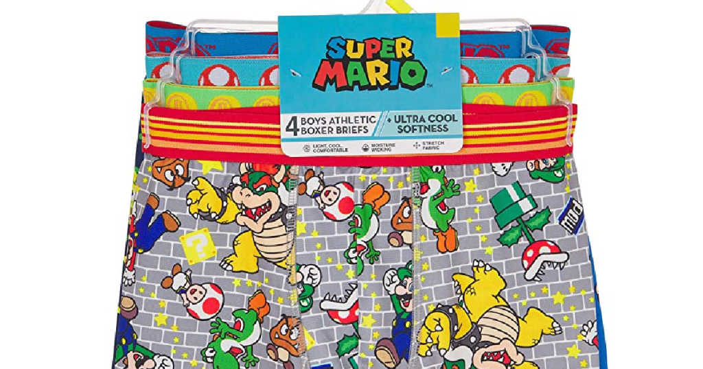Super Mario 3 PC Boxer Briefs Underwear Boy Size 6