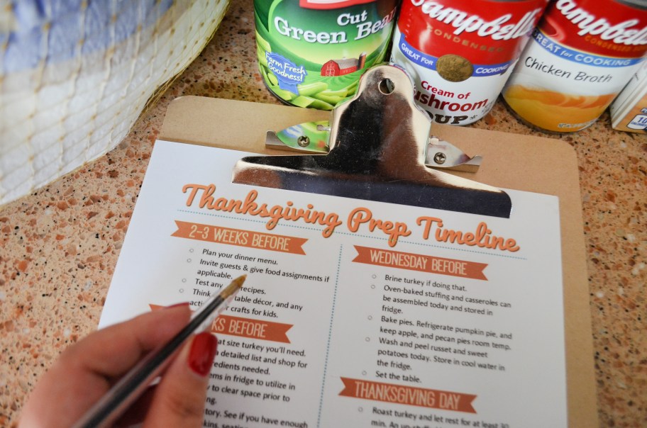 Thanksgiving Prep Printable