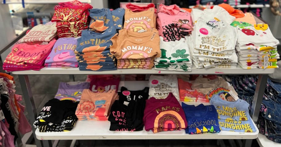 the children's place graphic tees in store