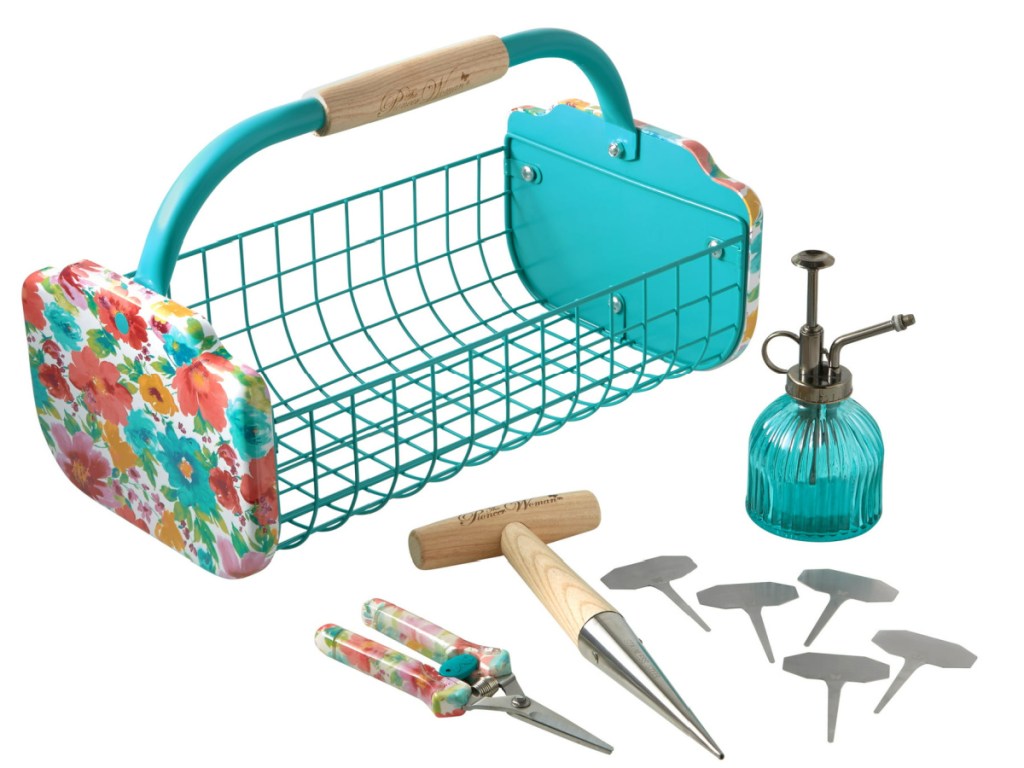  The Pioneer Woman Breezy Blossom Gardening Tool Set with Basket
