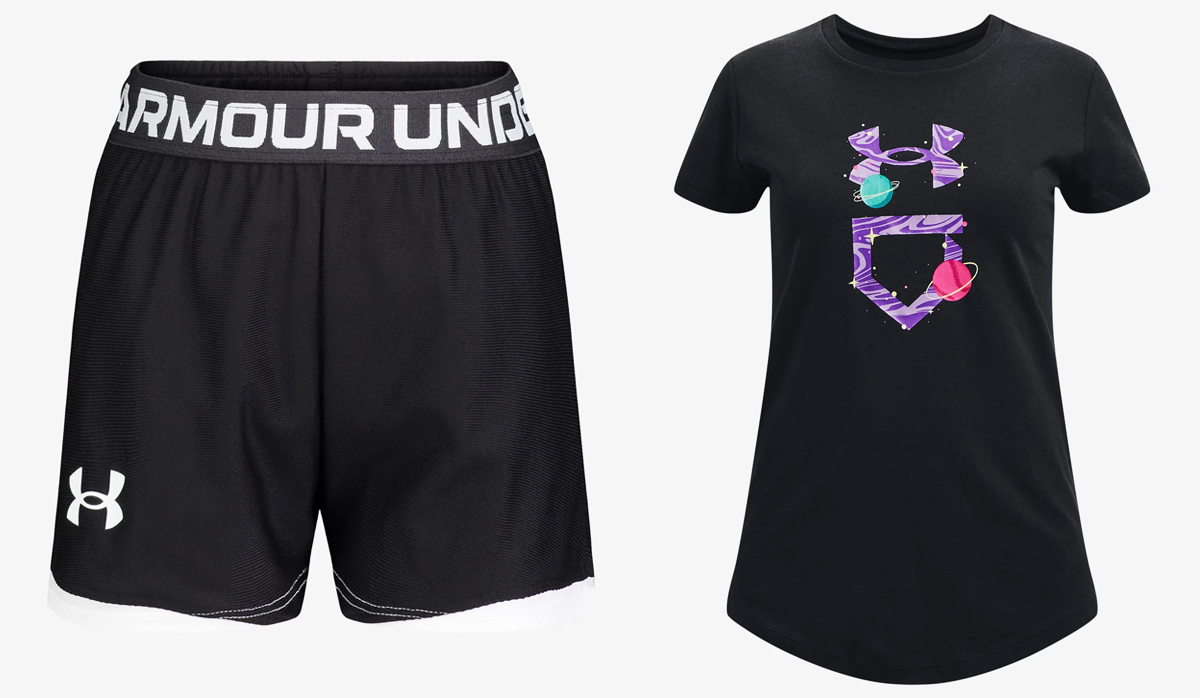 under armour girls shorts and shirt