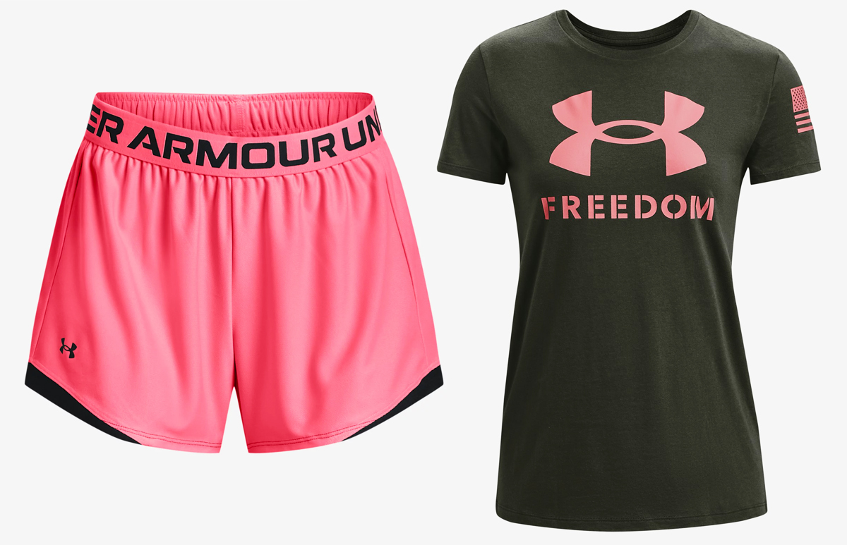under armour womens shorts and shirt