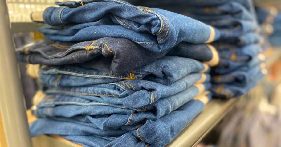 A stack of jeans at Target