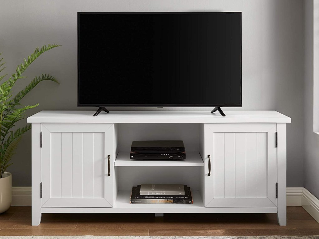 Walker Edison Buren Classic Grooved Door TV Stand