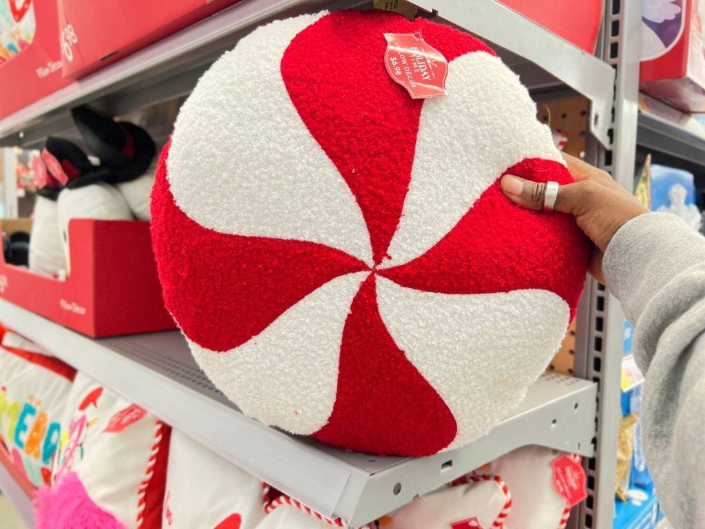 Walmart Christmas Pillows red and white mint