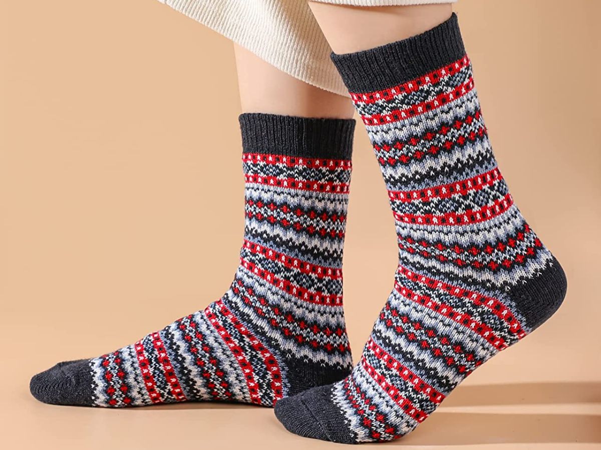 Women’s Wool Socks 5-Pack from $4.99 on Amazon | Tons of Fun Designs