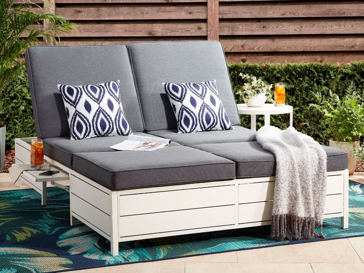 ainstays Asher Springs Outdoor Double Chaise Lounge Bench