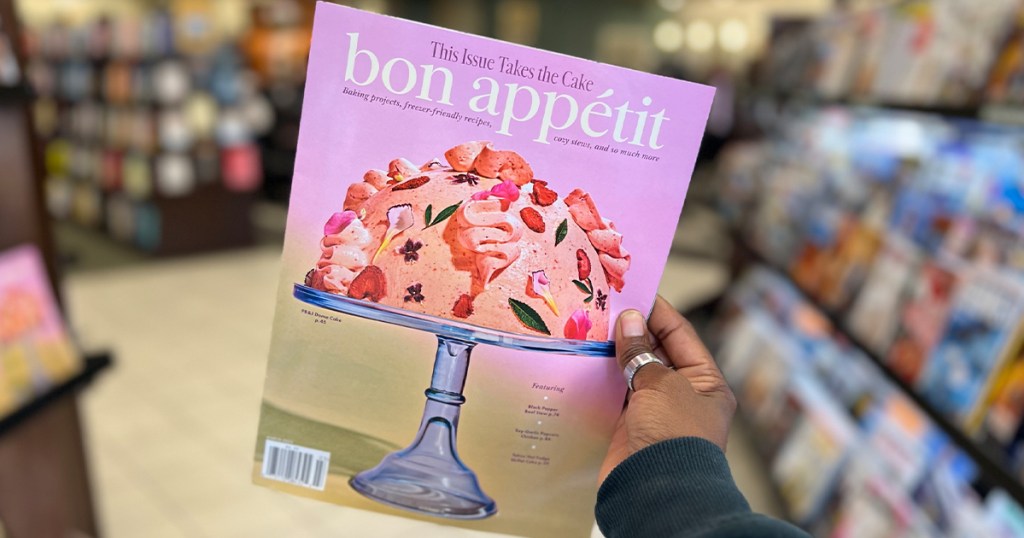 hand holding bon appetite magazine