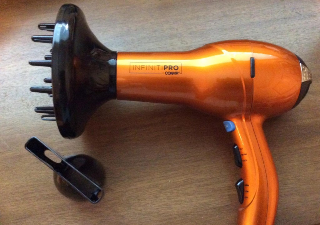 One dyson airwrap alternative is the Conair Infiniti Pro hair dryer shown here 