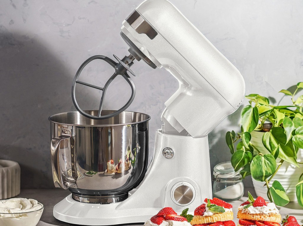 cook mixer with food around it