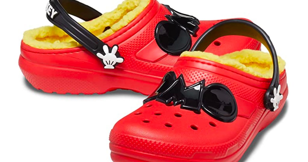 disney mickey mouse red and black crocs
