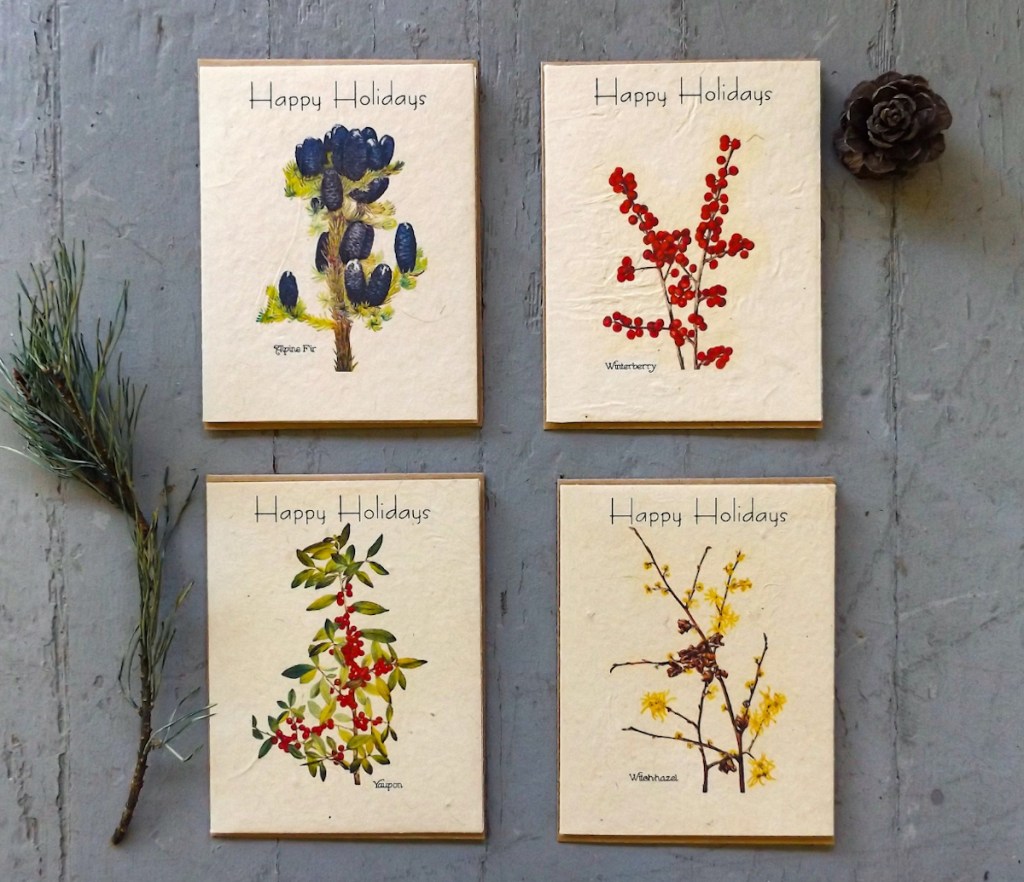 various happy holiday plantable seed cards