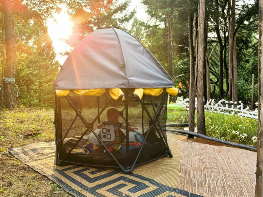 evenflo playard on patio