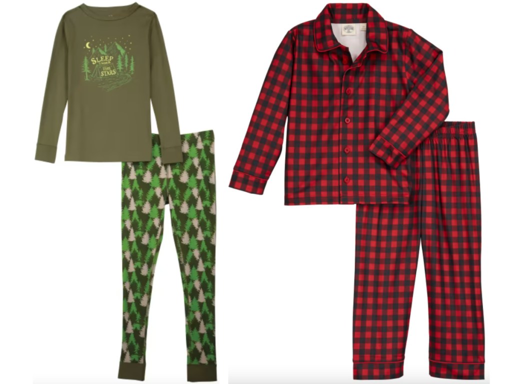 green and red holiay pajamas