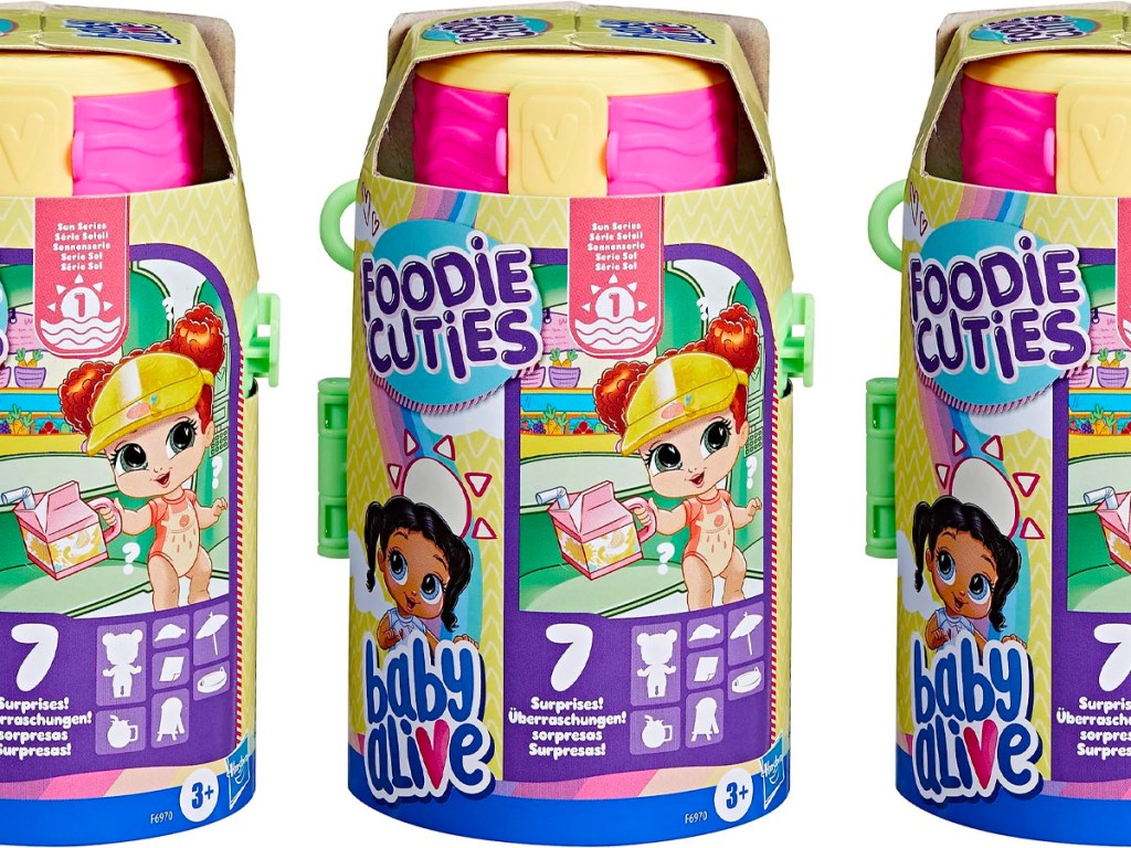 baby alive foodie cuties stock image three in a row