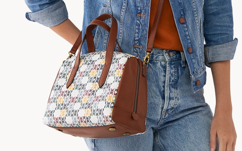 white colorful purse