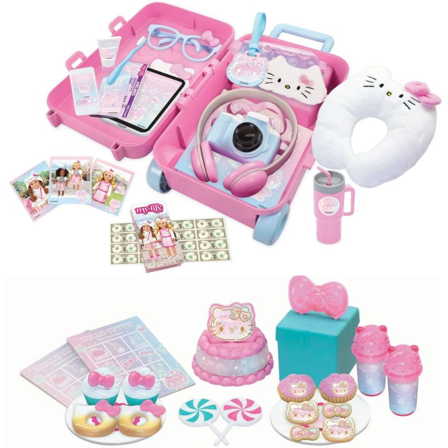 two my life as hello kitty doll play sets on a white background