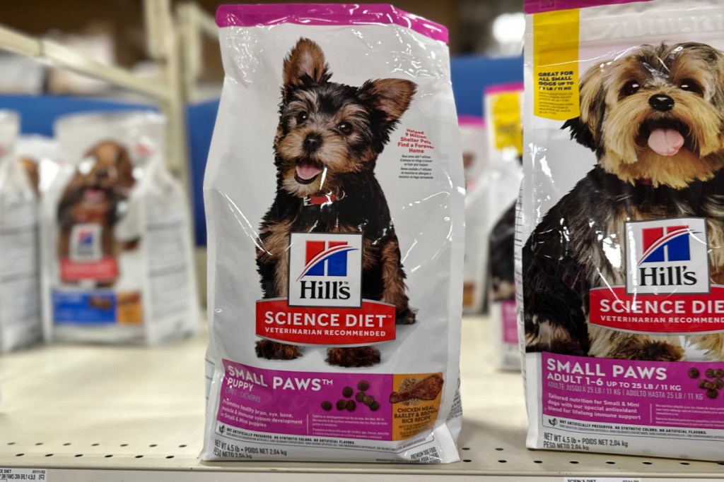 dog food on shelf