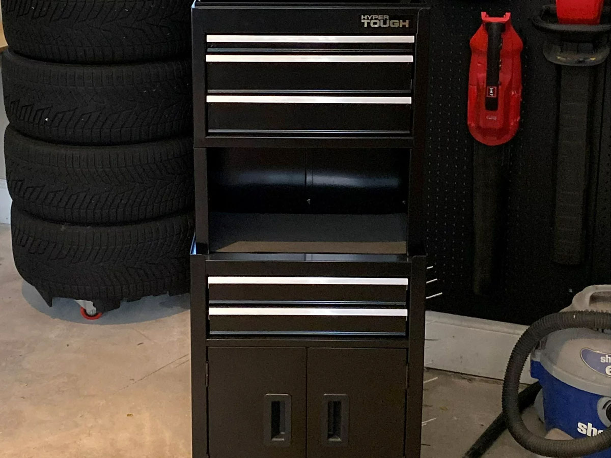 hypertough 5 drawer toolbox in garage