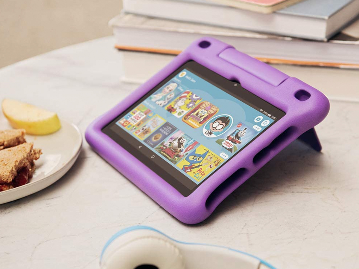 kids fire tablet on table