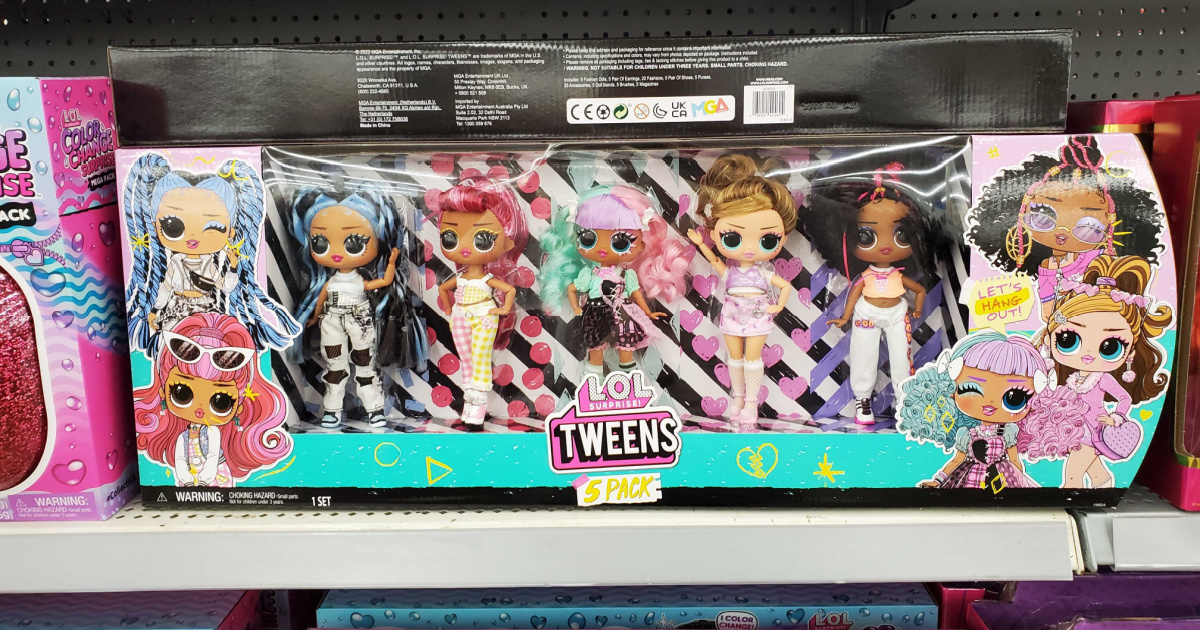 set of LOL Surprise Tweens fashion dolls in packaging on a store shelf