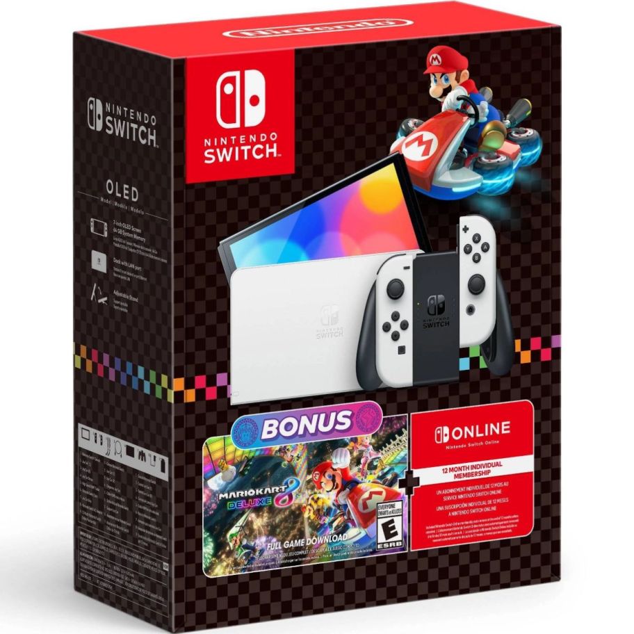 Nintendo switch OLED mariokart 8 bundle box stock image 