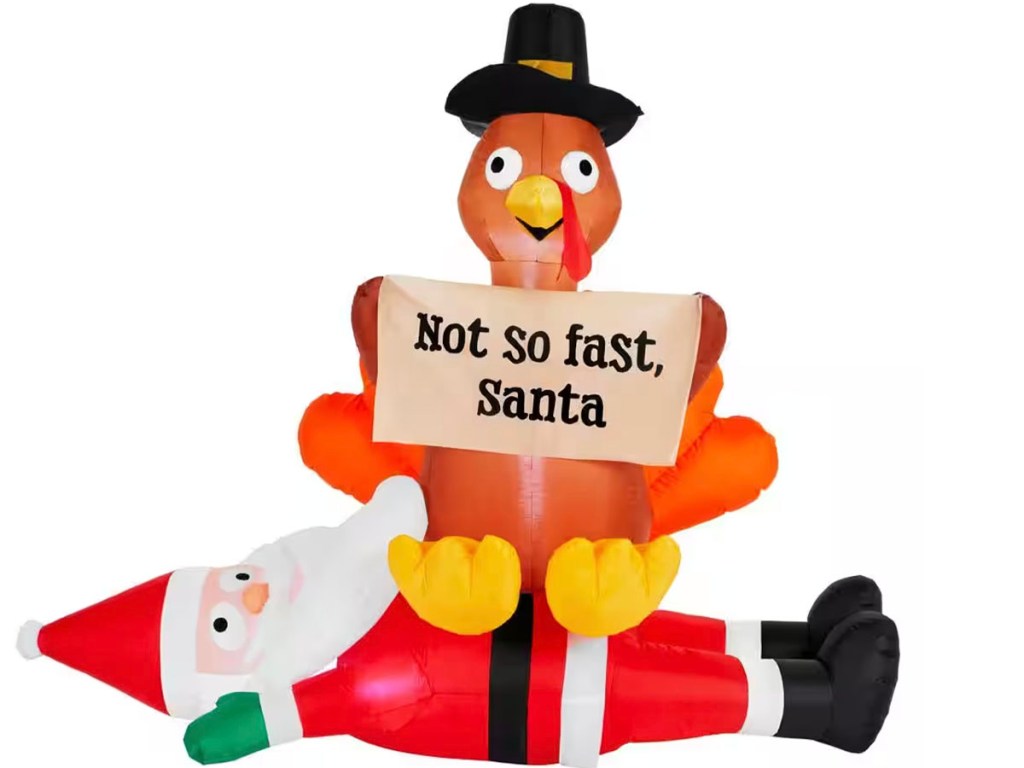 not so fast santa turkey inflatable
