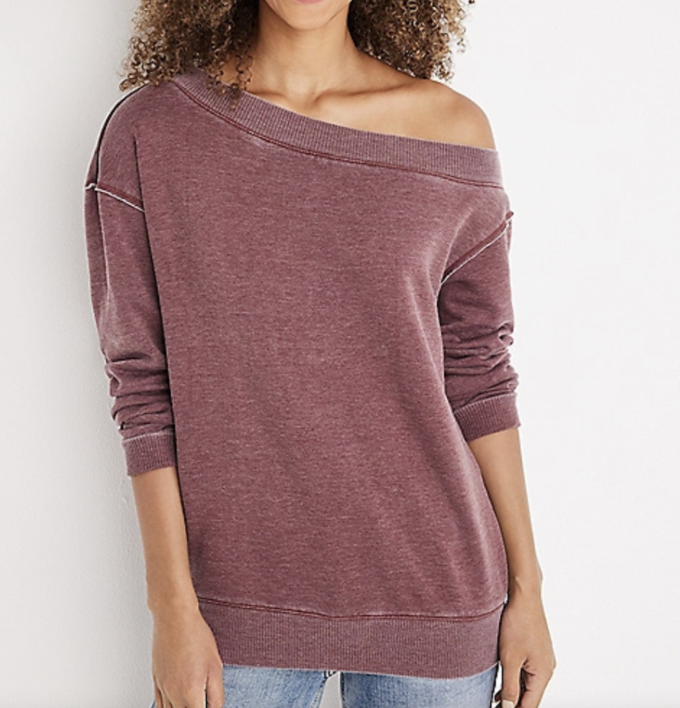 off shoulder sweatshirt from Maurices
