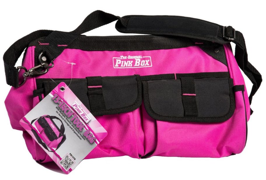The Original Pink Box Pink Canvas 15-in Zippered Tool Bag
