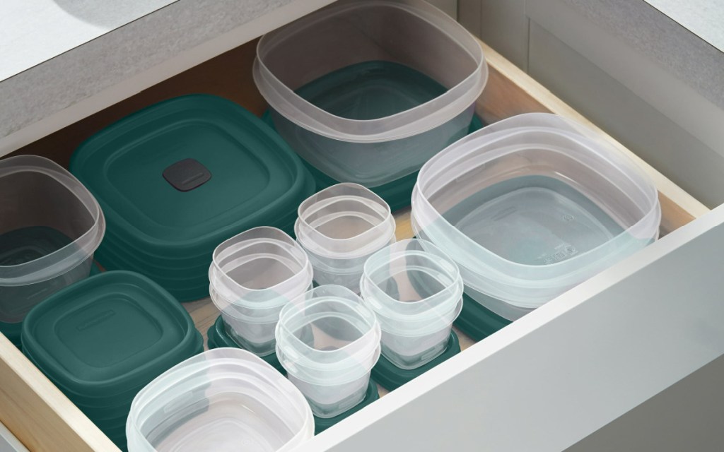 rubbermaid easyfind lids set in a drawer