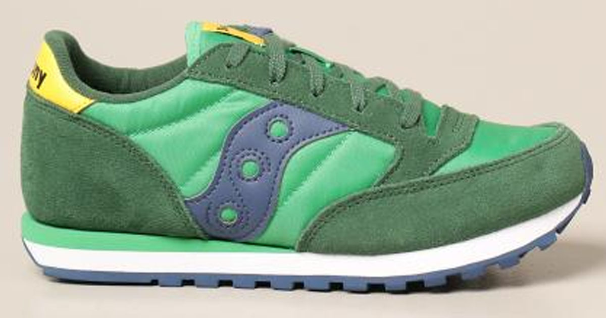 saucony green kids shoes stock image