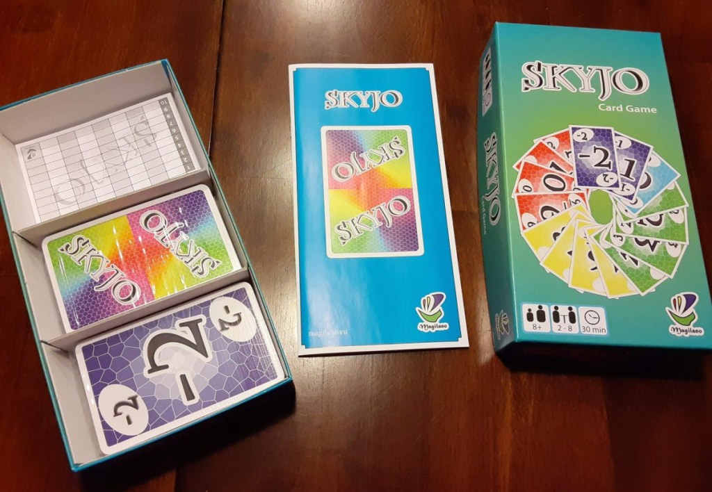 skyjo card game box and contents