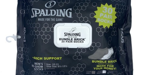 Spalding Men’s 30-Pack No-Show Socks JUST $9.98 on Walmart.com (Regularly $15)