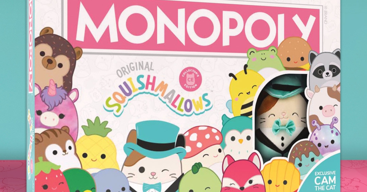 stock image of Squishmallows Monopoly in box