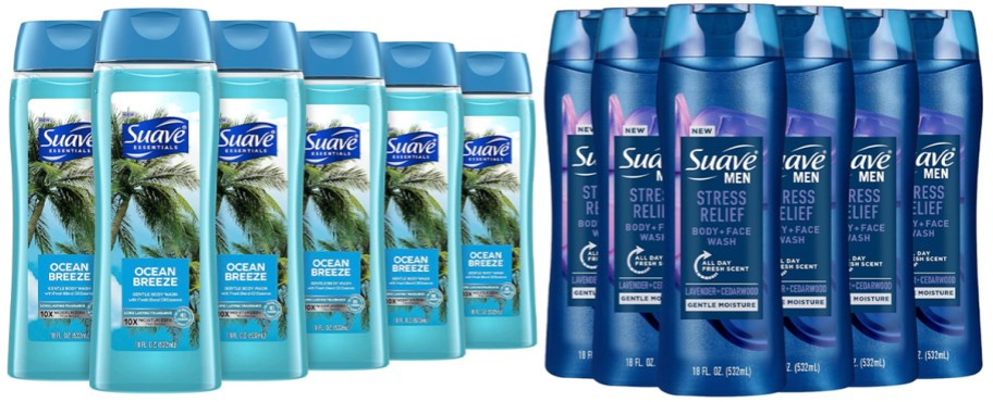12 bottles of suave ocean breeze, and refreshing body wash
